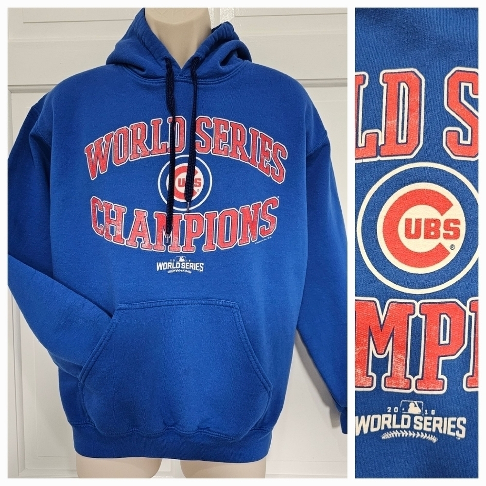 Chicago CUBS 2016 World Series Champions Pullover Sweatshirt Hoodie Size M